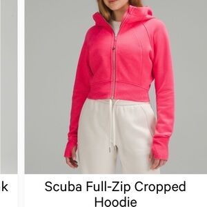 Scuba full zipped cropped hoodie